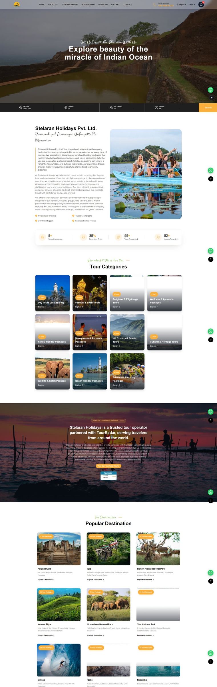 Stelaran Holidays website designed by Cyberexpert